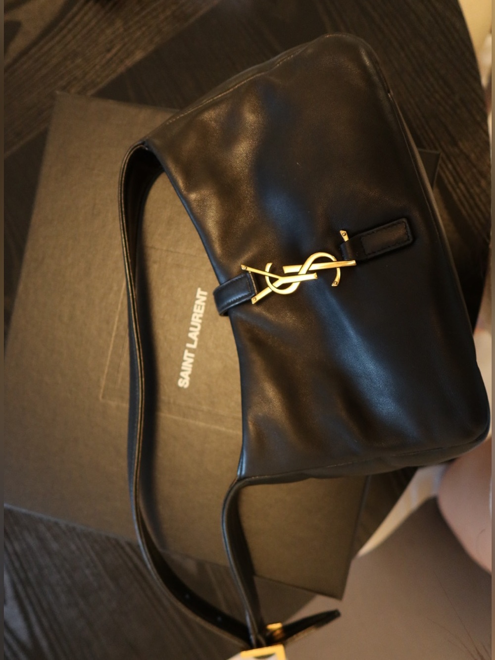 Saint Laurent Le 5 à 7 Hobo Bag in Smooth Leather